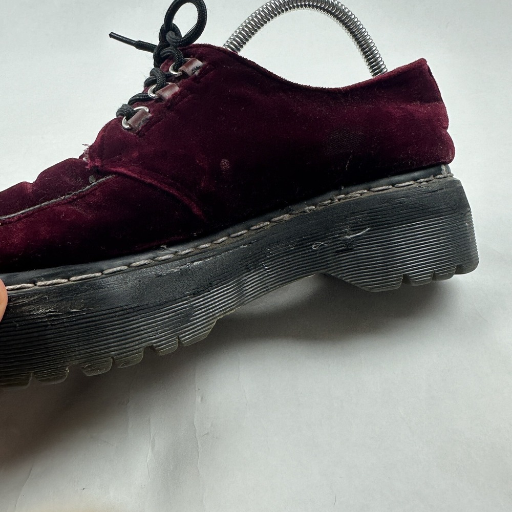 Dr Martens Aggy Creeper 1461 Red‎ Velvet Chunky Platform Boots Agyness Deyn 10 - Picture 6 of 12
